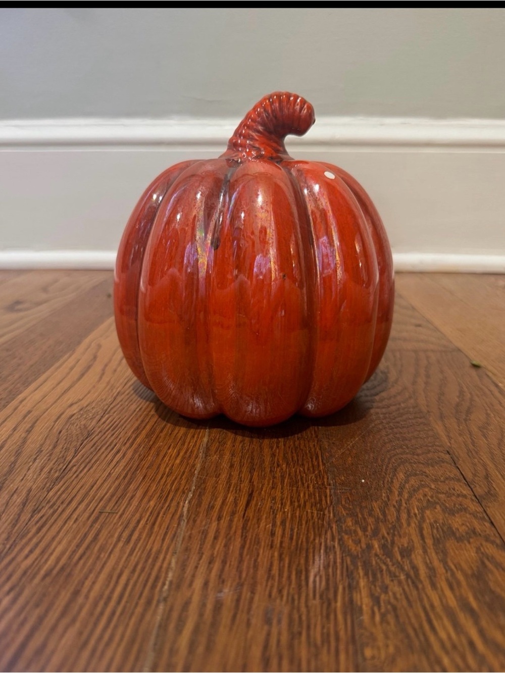 Decorative Ceramic Pumpkin - Orange Fall Accent